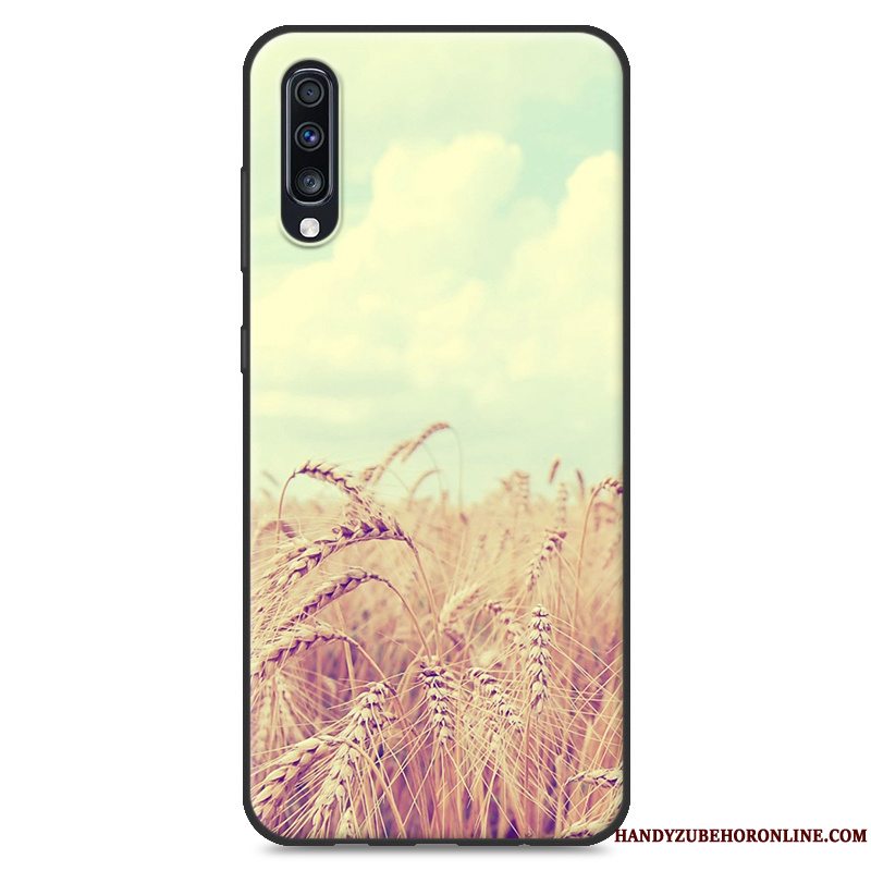 Etui Samsung Galaxy A70 Silikone Nubuck Telefon, Cover Samsung Galaxy A70 Blød Anti-fald Rød