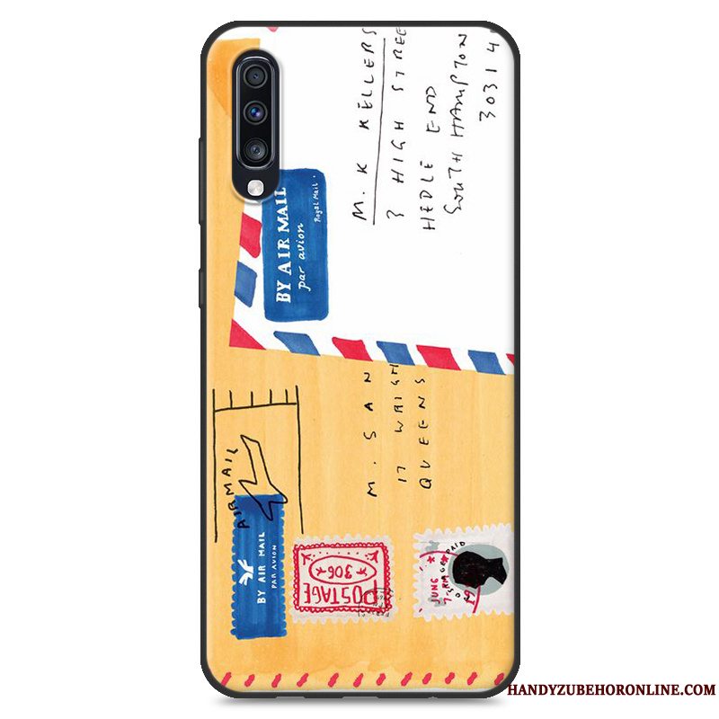 Etui Samsung Galaxy A70 Silikone Nubuck Telefon, Cover Samsung Galaxy A70 Blød Anti-fald Rød