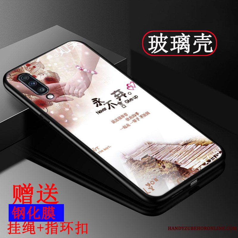 Etui Samsung Galaxy A70 Tasker Nubuck Telefon, Cover Samsung Galaxy A70 Glas Blå