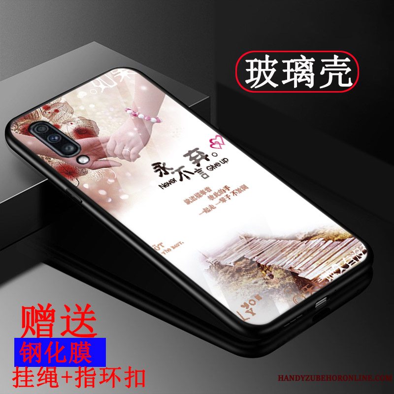 Etui Samsung Galaxy A70 Tasker Nubuck Telefon, Cover Samsung Galaxy A70 Glas Blå
