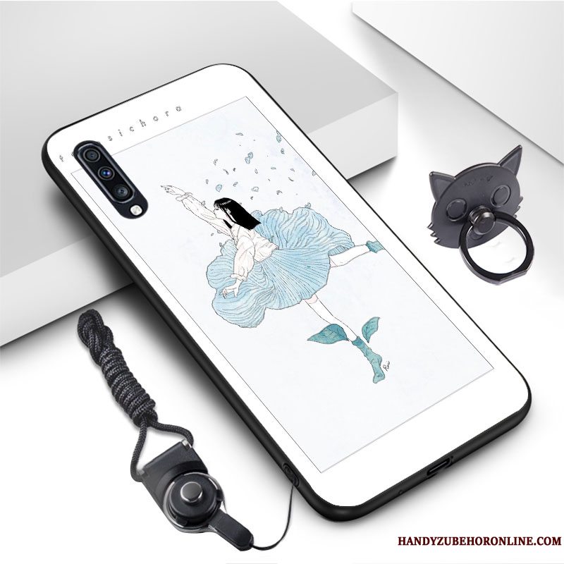 Etui Samsung Galaxy A70 Tasker Ny Net Red, Cover Samsung Galaxy A70 Cartoon Blå Hver Dag