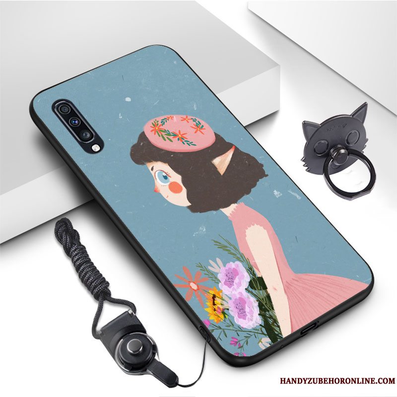 Etui Samsung Galaxy A70 Tasker Ny Net Red, Cover Samsung Galaxy A70 Cartoon Blå Hver Dag