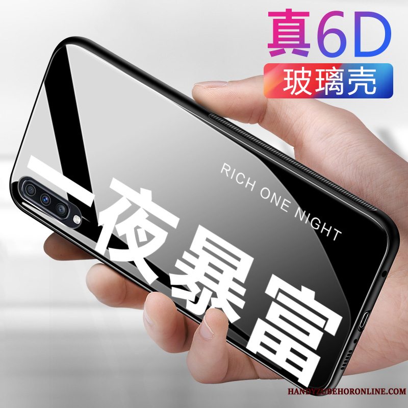 Etui Samsung Galaxy A70 Tasker Spejl Af Personlighed, Cover Samsung Galaxy A70 Kreativ Gul Glas