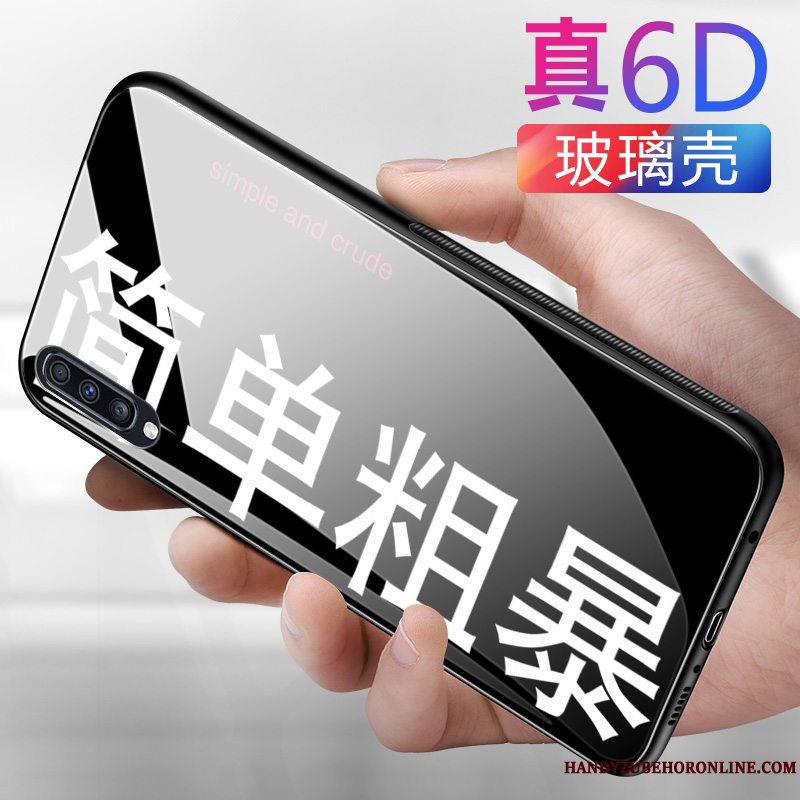 Etui Samsung Galaxy A70 Tasker Spejl Af Personlighed, Cover Samsung Galaxy A70 Kreativ Gul Glas
