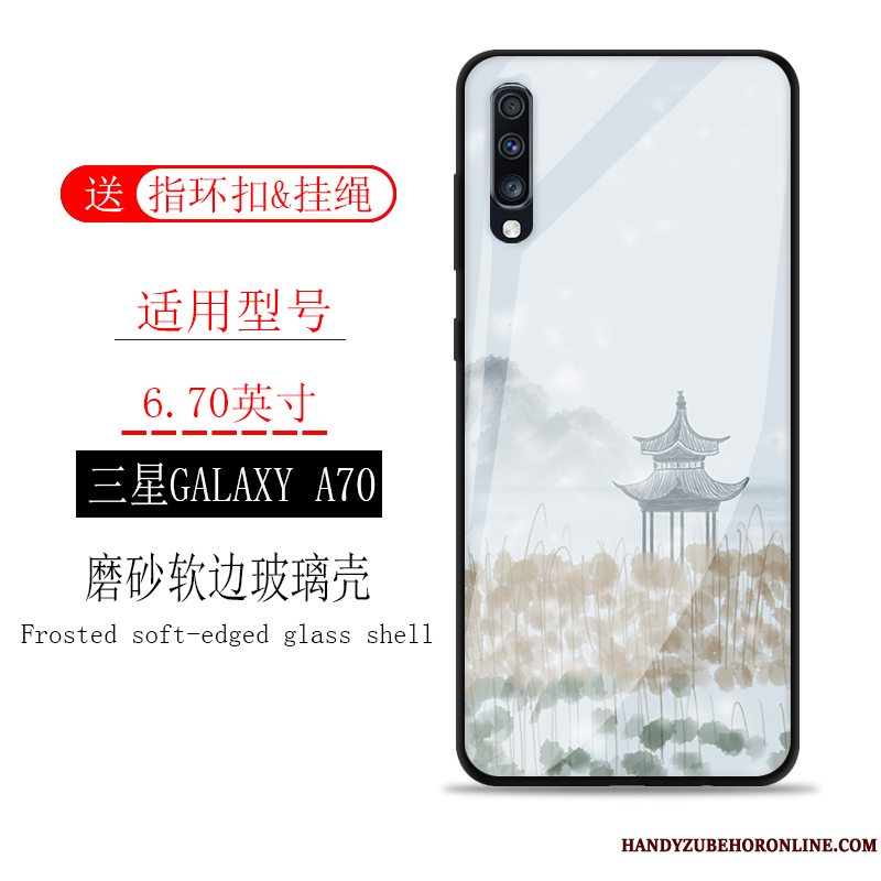 Etui Samsung Galaxy A70 Tasker Telefonglas, Cover Samsung Galaxy A70 Beskyttelse Scenery Spejl