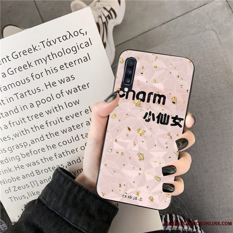 Etui Samsung Galaxy A70s Kreativ Lyserød Rombe, Cover Samsung Galaxy A70s Beskyttelse Elskeren Mønster