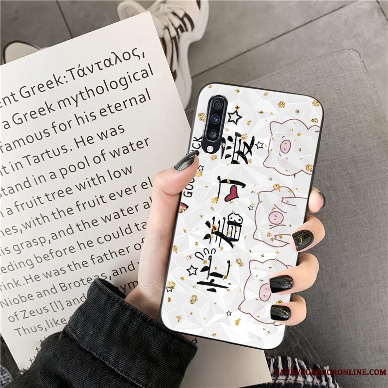 Etui Samsung Galaxy A70s Kreativ Lyserød Rombe, Cover Samsung Galaxy A70s Beskyttelse Elskeren Mønster