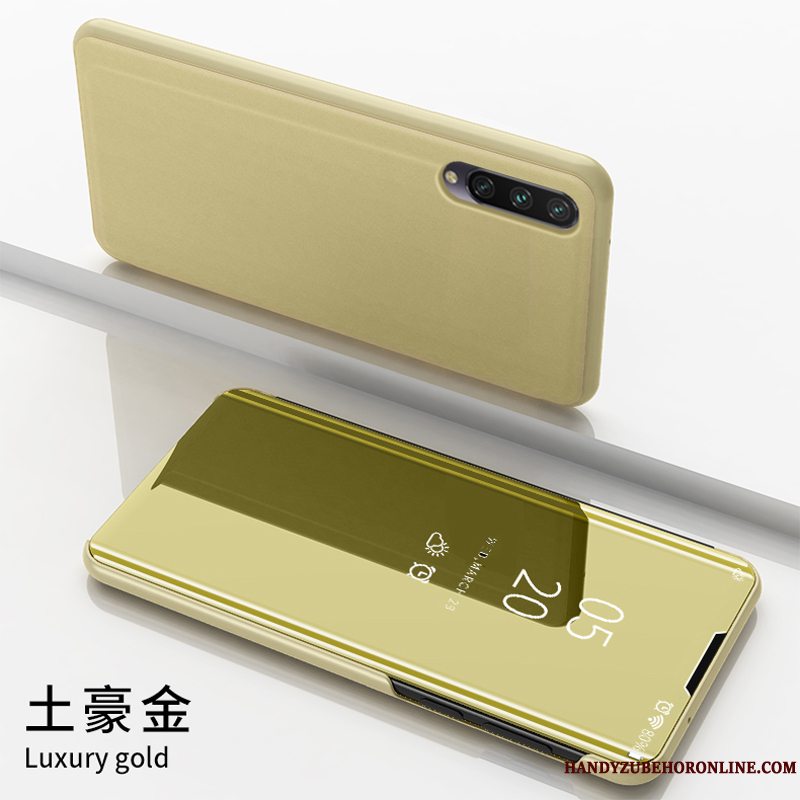 Etui Samsung Galaxy A70s Læder Blå Lilla, Cover Samsung Galaxy A70s Folio Skærmbeskyttelse Spejl