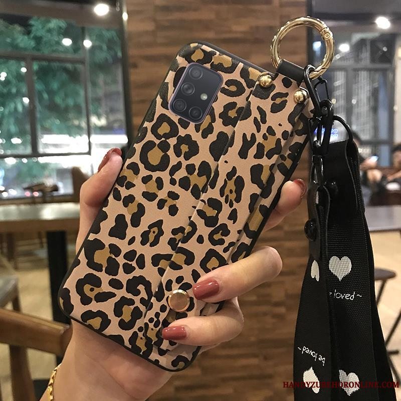 Etui Samsung Galaxy A71 Beskyttelse Lyserød Lille Sektion, Cover Samsung Galaxy A71 Kreativ Blomster Hængende Ornamenter