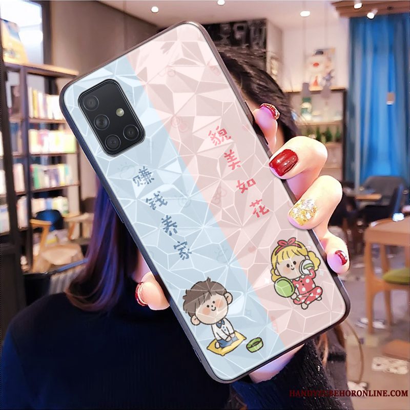 Etui Samsung Galaxy A71 Beskyttelse Rombe Lyserød, Cover Samsung Galaxy A71 Trend Mønster