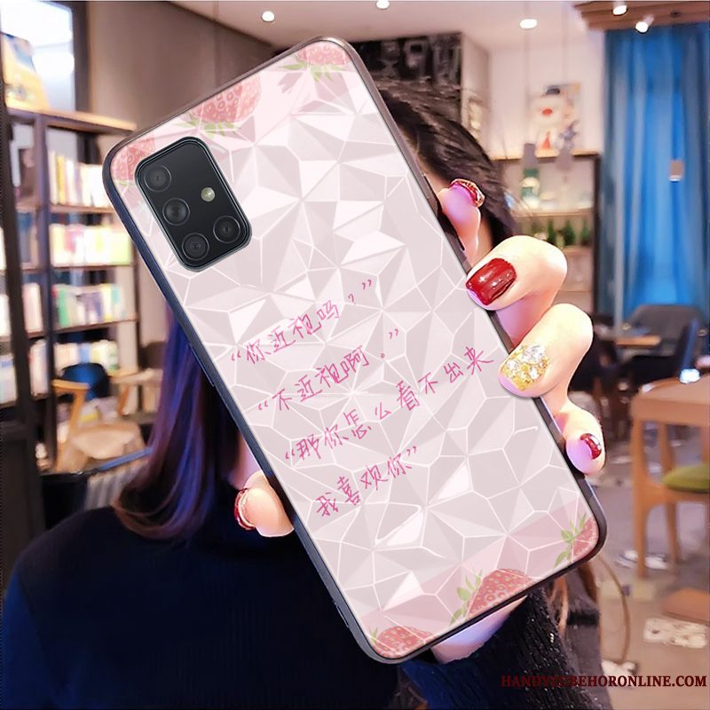 Etui Samsung Galaxy A71 Beskyttelse Rombe Lyserød, Cover Samsung Galaxy A71 Trend Mønster