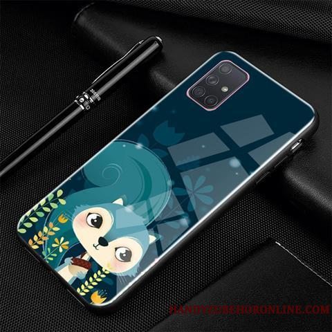 Etui Samsung Galaxy A71 Cartoon Trend Glas, Cover Samsung Galaxy A71 Kreativ Af Personlighed Blå
