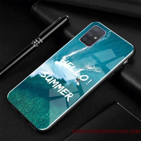 Etui Samsung Galaxy A71 Cartoon Trend Glas, Cover Samsung Galaxy A71 Kreativ Af Personlighed Blå