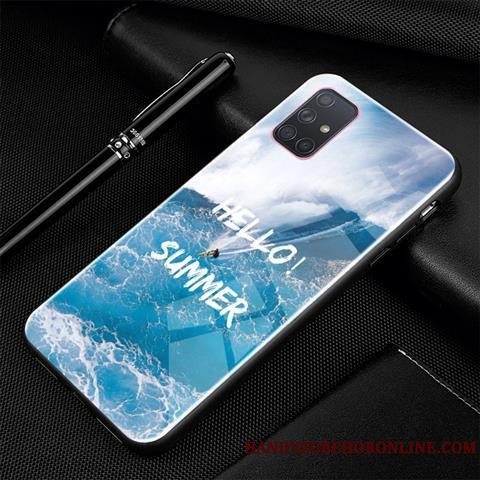 Etui Samsung Galaxy A71 Cartoon Trend Glas, Cover Samsung Galaxy A71 Kreativ Af Personlighed Blå