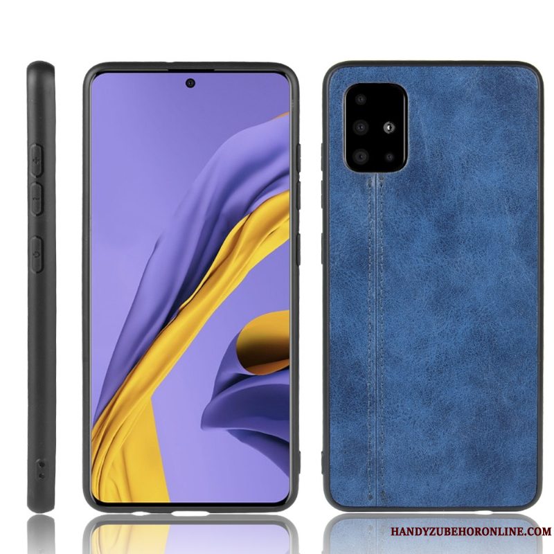 Etui Samsung Galaxy A71 Læder Hård Cow, Cover Samsung Galaxy A71 Beskyttelse Gul Mønster