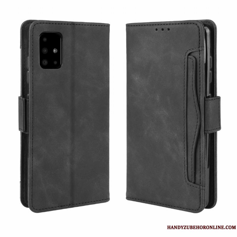 Etui Samsung Galaxy A71 Læder Kort Lyserød, Cover Samsung Galaxy A71 Tegnebog Anti-fald Telefon