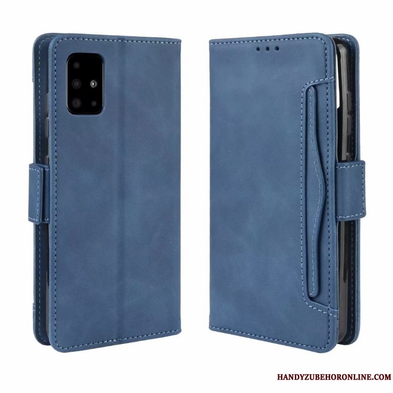 Etui Samsung Galaxy A71 Læder Kort Lyserød, Cover Samsung Galaxy A71 Tegnebog Anti-fald Telefon