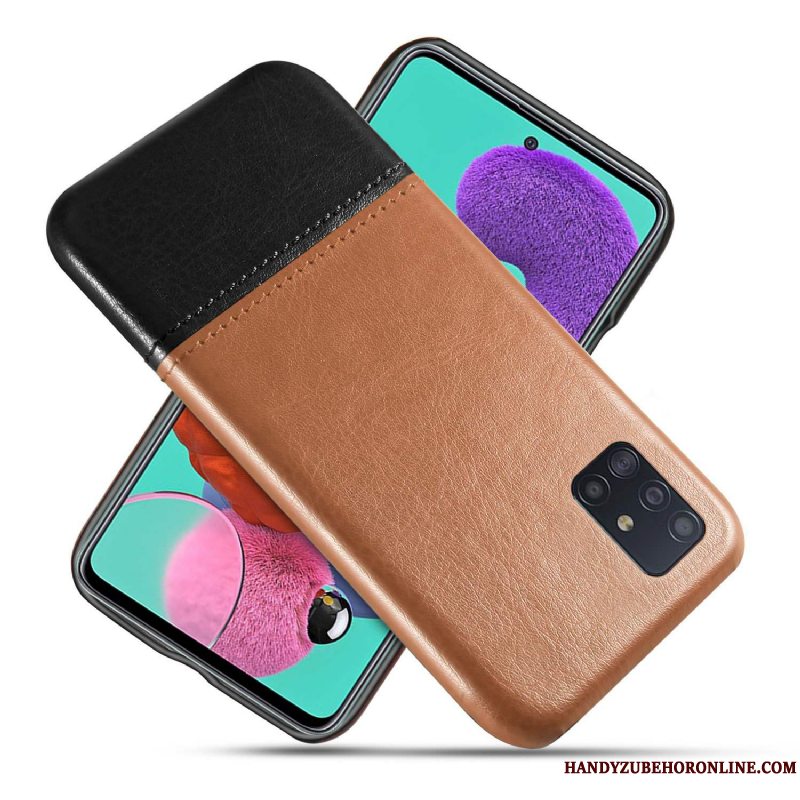 Etui Samsung Galaxy A71 Læder Sort Kvalitet, Cover Samsung Galaxy A71 Beskyttelse Tynd Slidstærk