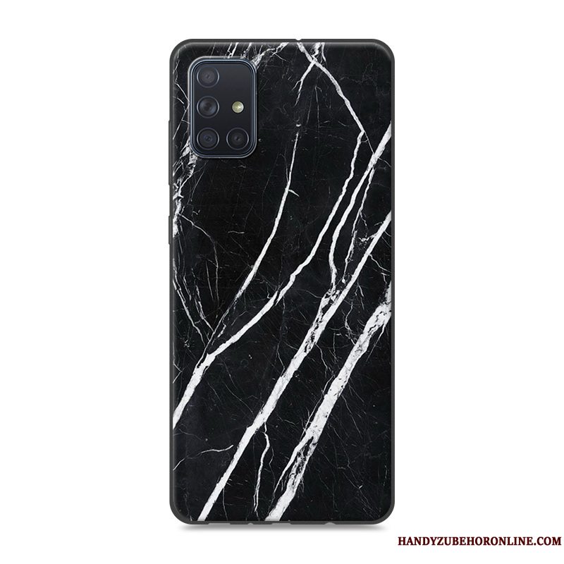 Etui Samsung Galaxy A71 Malet Mønster Telefon, Cover Samsung Galaxy A71 Blød Stor Grå