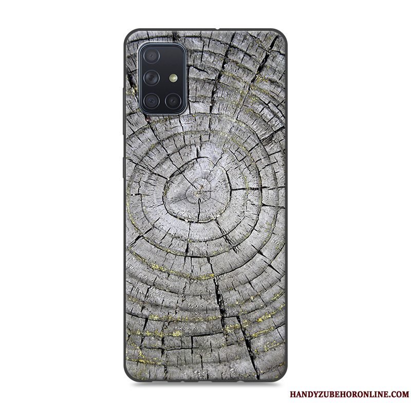 Etui Samsung Galaxy A71 Malet Mønster Telefon, Cover Samsung Galaxy A71 Blød Stor Grå