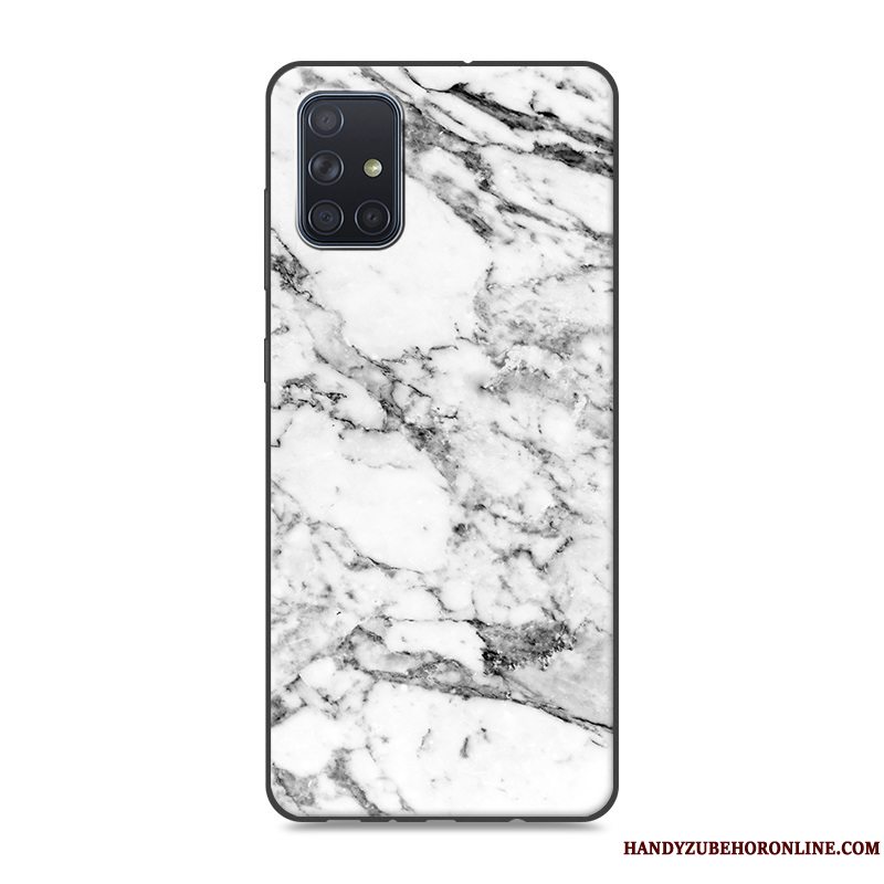 Etui Samsung Galaxy A71 Malet Mønster Telefon, Cover Samsung Galaxy A71 Blød Stor Grå