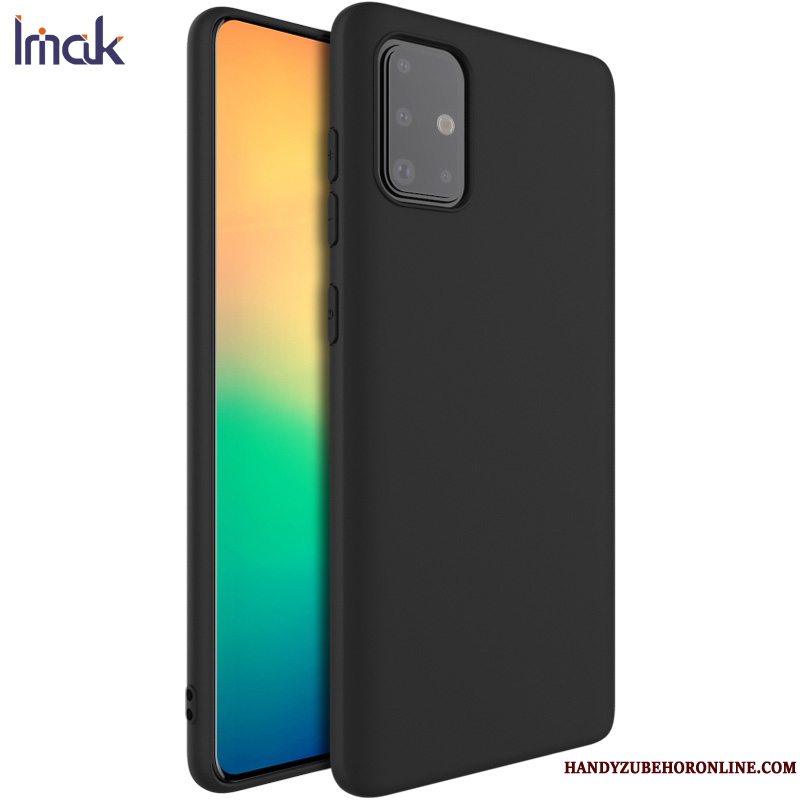 Etui Samsung Galaxy A71 Silikone Grøn Nubuck, Cover Samsung Galaxy A71 Tasker Ny Anti-fald