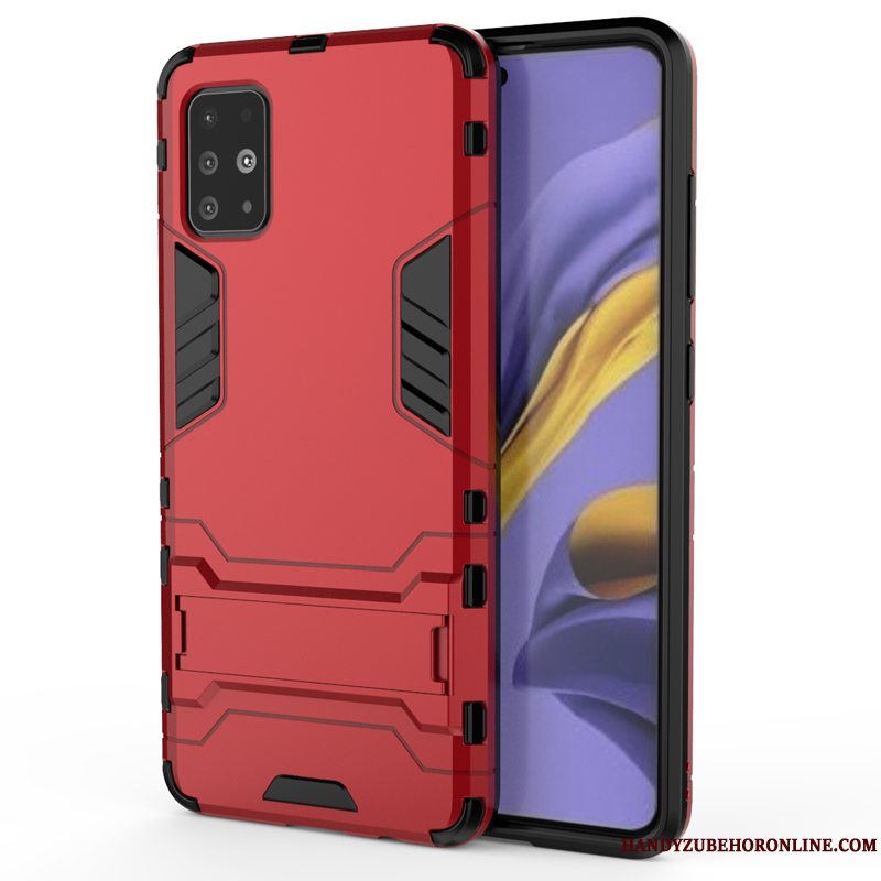 Etui Samsung Galaxy A71 Support Blå Hård, Cover Samsung Galaxy A71 Silikone Telefon