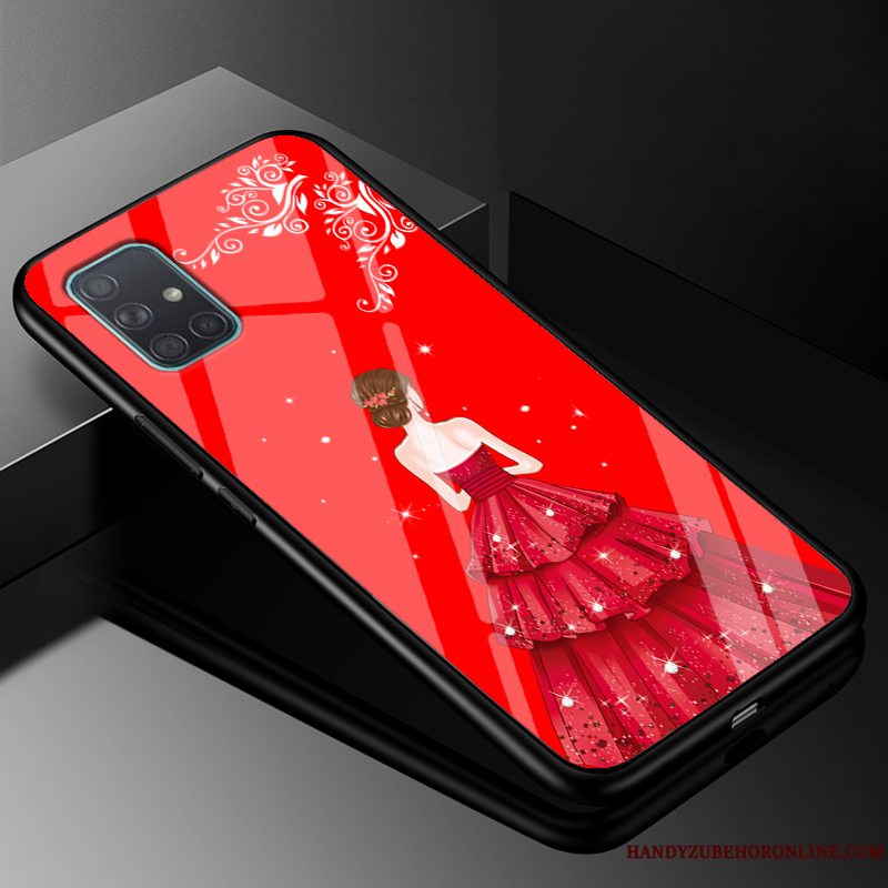Etui Samsung Galaxy A71 Tasker Anti-fald Sort, Cover Samsung Galaxy A71 Mode Glas Telefon