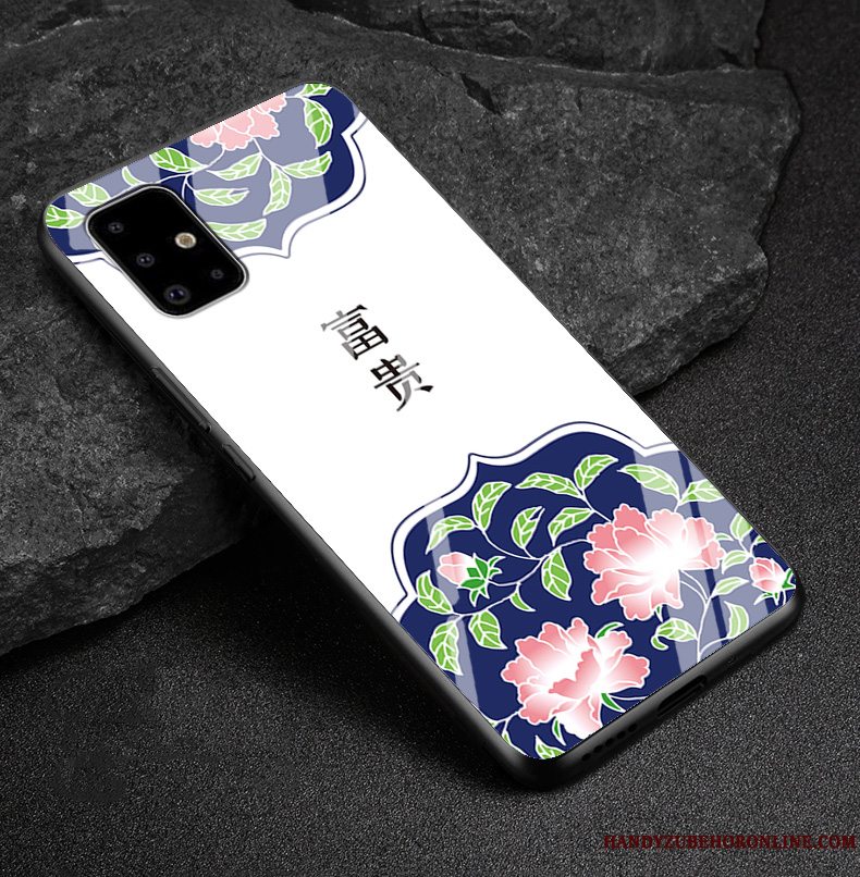 Etui Samsung Galaxy A71 Tasker Hård Glas, Cover Samsung Galaxy A71 Blød Telefonrød