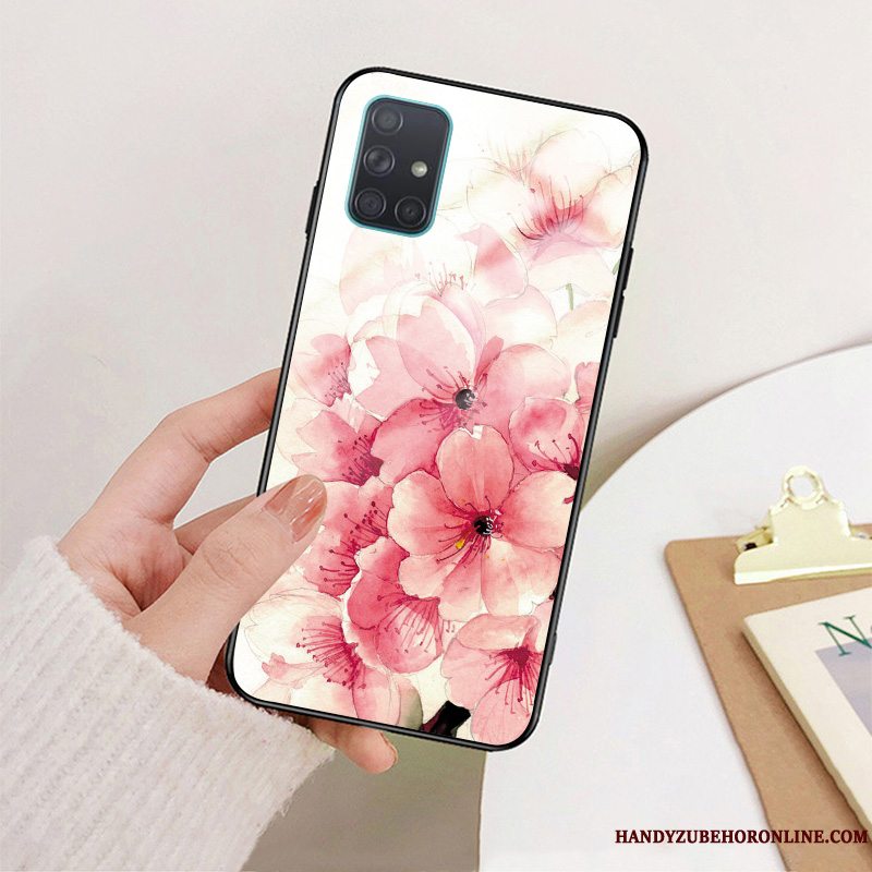 Etui Samsung Galaxy A71 Tasker Telefonanti-fald, Cover Samsung Galaxy A71 Silikone Rød Glas