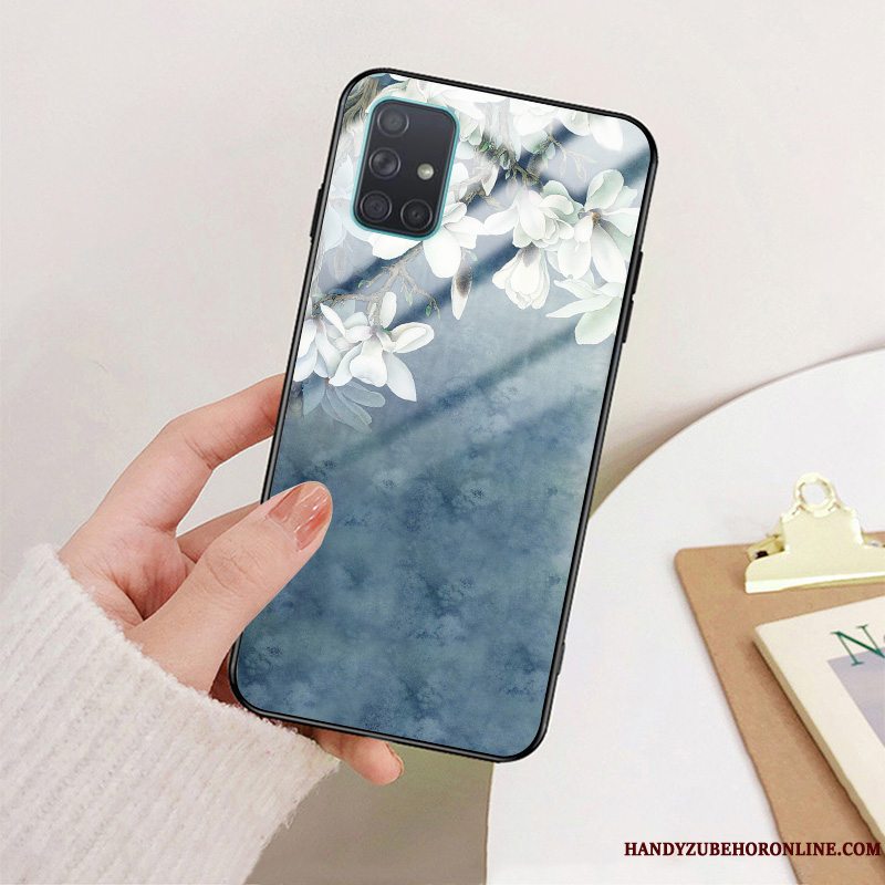 Etui Samsung Galaxy A71 Tasker Telefonanti-fald, Cover Samsung Galaxy A71 Silikone Rød Glas