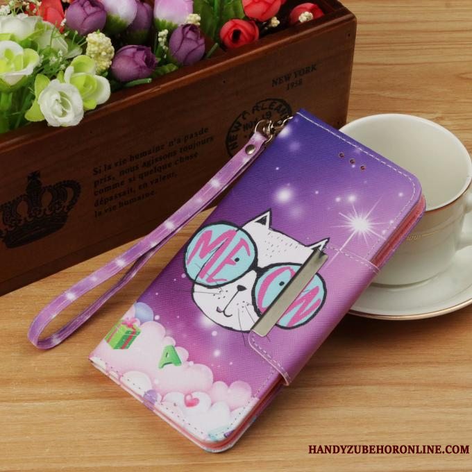 Etui Samsung Galaxy A8 2018 Blød Korte Kat, Cover Samsung Galaxy A8 2018 Beskyttelse Bjørn Hængende Ornamenter