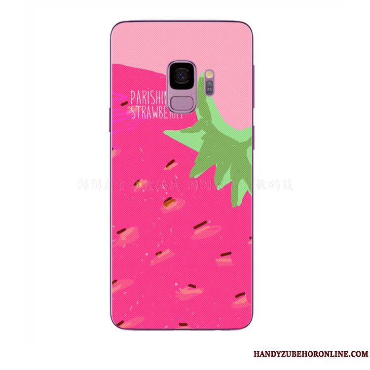 Etui Samsung Galaxy A8 2018 Frisk Lyserød, Cover Samsung Galaxy A8 2018 Frugt Jordbær