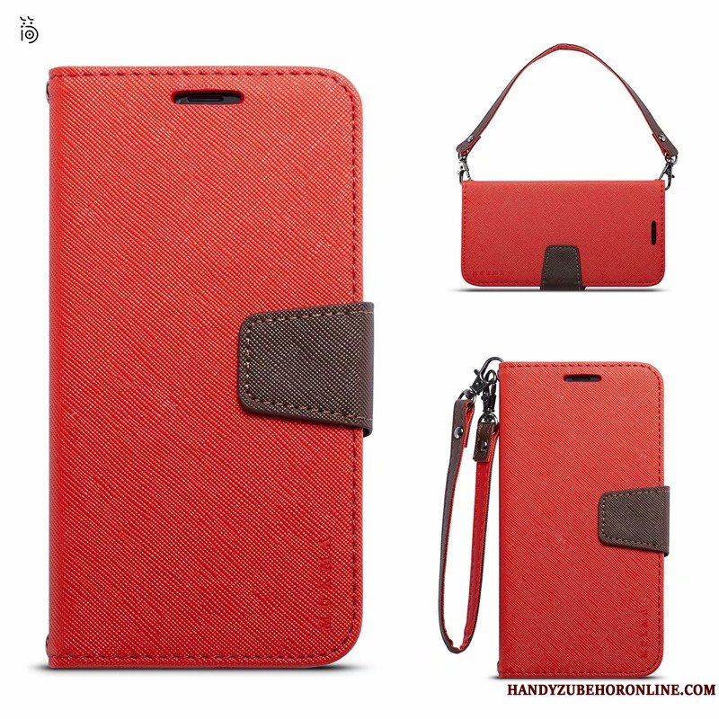 Etui Samsung Galaxy A8 2018 Læder Blå Anti-fald, Cover Samsung Galaxy A8 2018 Blød Hængende Ornamenter Af Personlighed