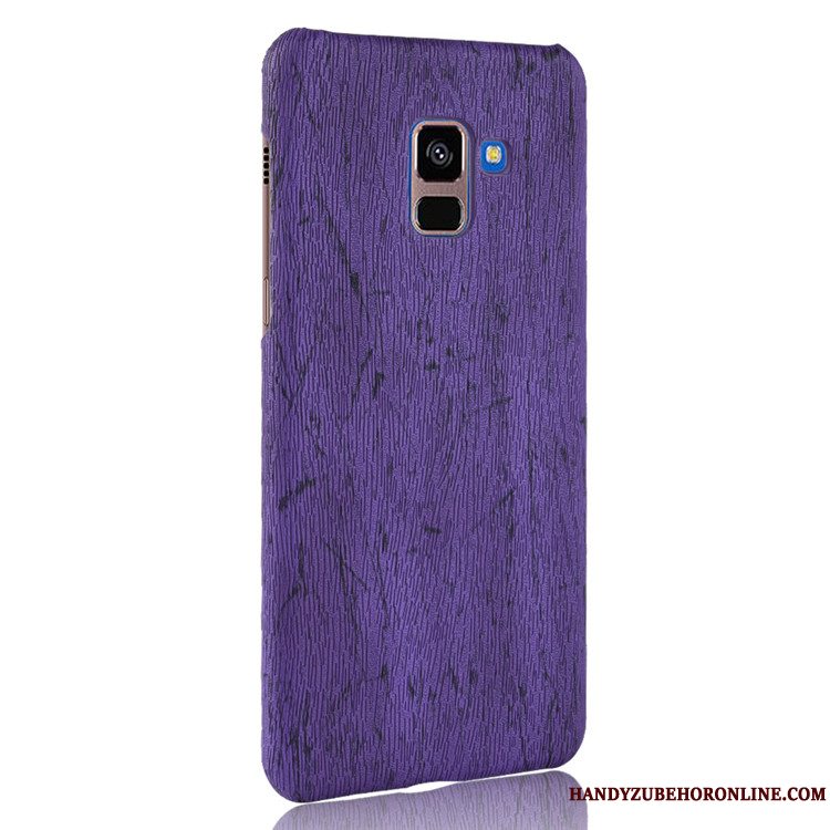 Etui Samsung Galaxy A8 2018 Læder Rød Hård, Cover Samsung Galaxy A8 2018 Vintage Kvalitet Telefon