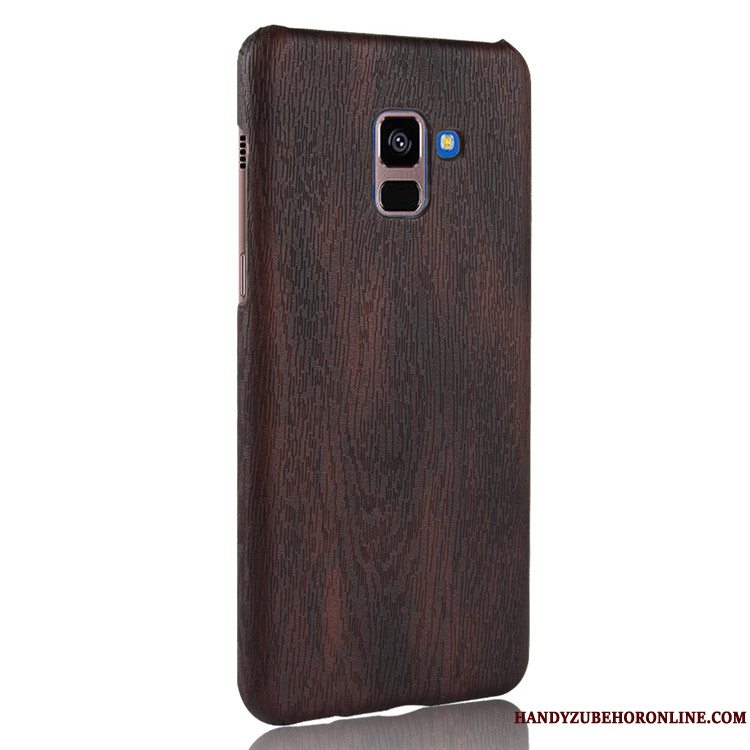 Etui Samsung Galaxy A8 2018 Læder Rød Hård, Cover Samsung Galaxy A8 2018 Vintage Kvalitet Telefon