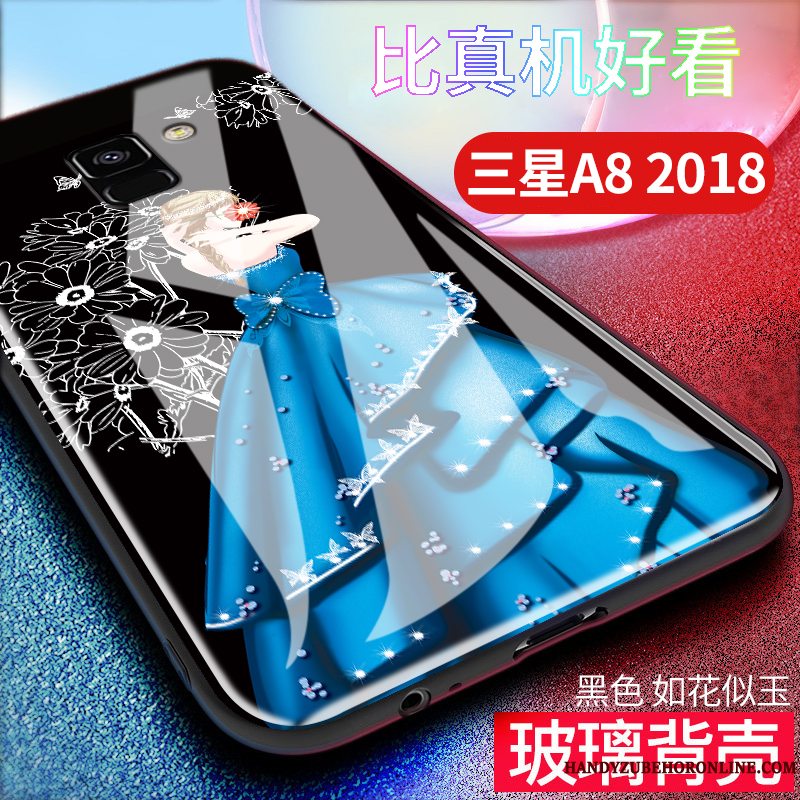 Etui Samsung Galaxy A8 2018 Tasker Blå Telefon, Cover Samsung Galaxy A8 2018 Silikone