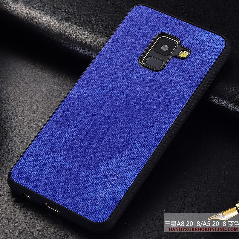 Etui Samsung Galaxy A8 2018 Tasker Blå Telefon, Cover Samsung Galaxy A8 2018 Trendy Anti-fald