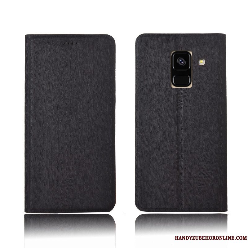 Etui Samsung Galaxy A8 2018 Tasker Blå Tree, Cover Samsung Galaxy A8 2018 Læder Mønster Telefon