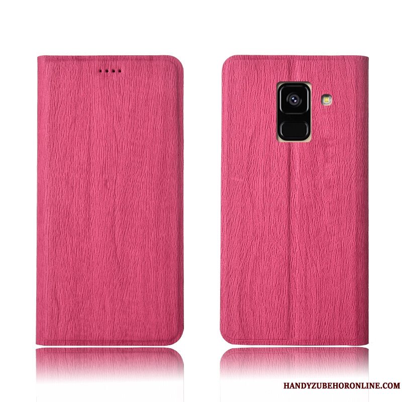 Etui Samsung Galaxy A8 2018 Tasker Blå Tree, Cover Samsung Galaxy A8 2018 Læder Mønster Telefon