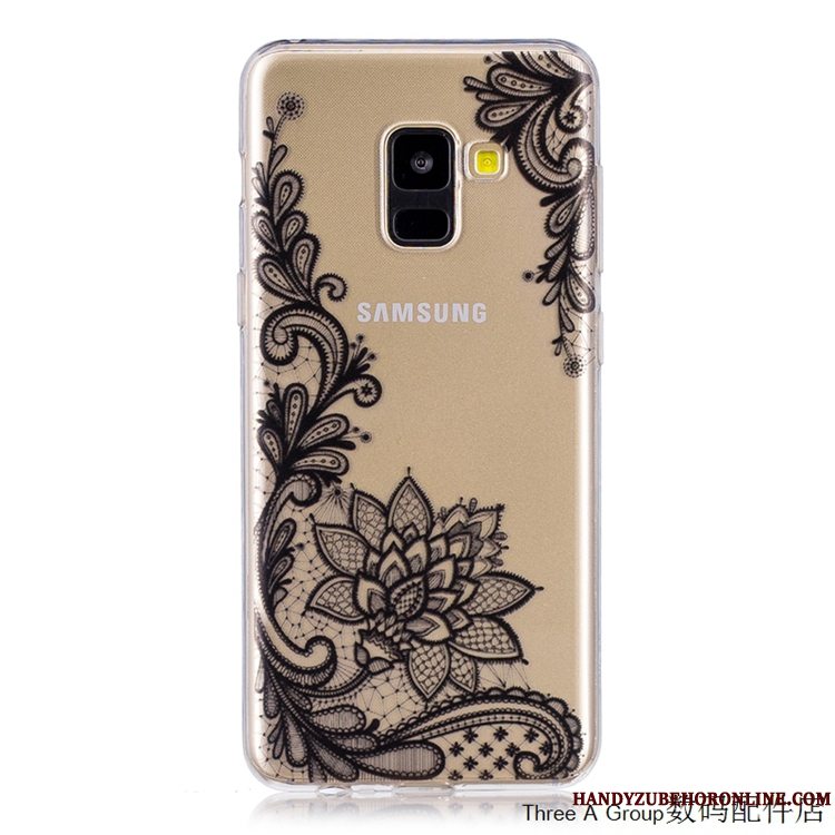 Etui Samsung Galaxy A8 2018 Tasker Gennemsigtig Blå, Cover Samsung Galaxy A8 2018 Silikone Telefonanti-fald