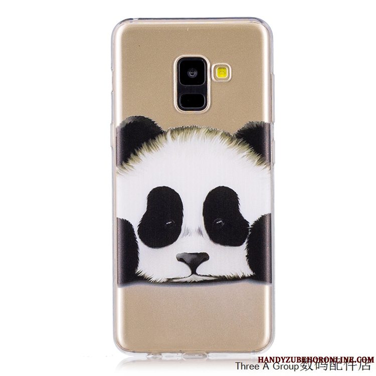 Etui Samsung Galaxy A8 2018 Tasker Gennemsigtig Blå, Cover Samsung Galaxy A8 2018 Silikone Telefonanti-fald