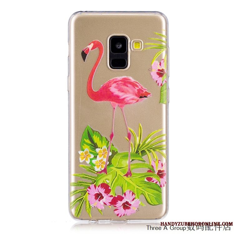 Etui Samsung Galaxy A8 2018 Tasker Gennemsigtig Blå, Cover Samsung Galaxy A8 2018 Silikone Telefonanti-fald