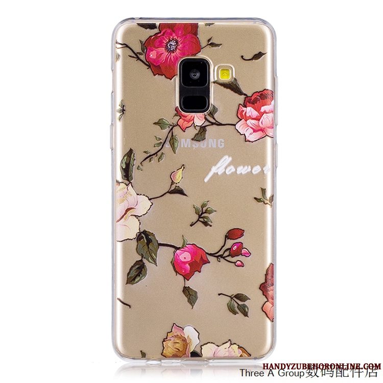 Etui Samsung Galaxy A8 2018 Tasker Gennemsigtig Blå, Cover Samsung Galaxy A8 2018 Silikone Telefonanti-fald