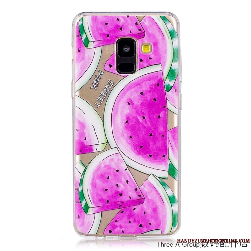 Etui Samsung Galaxy A8 2018 Tasker Gennemsigtig Blå, Cover Samsung Galaxy A8 2018 Silikone Telefonanti-fald