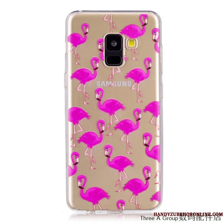 Etui Samsung Galaxy A8 2018 Tasker Gennemsigtig Blå, Cover Samsung Galaxy A8 2018 Silikone Telefonanti-fald