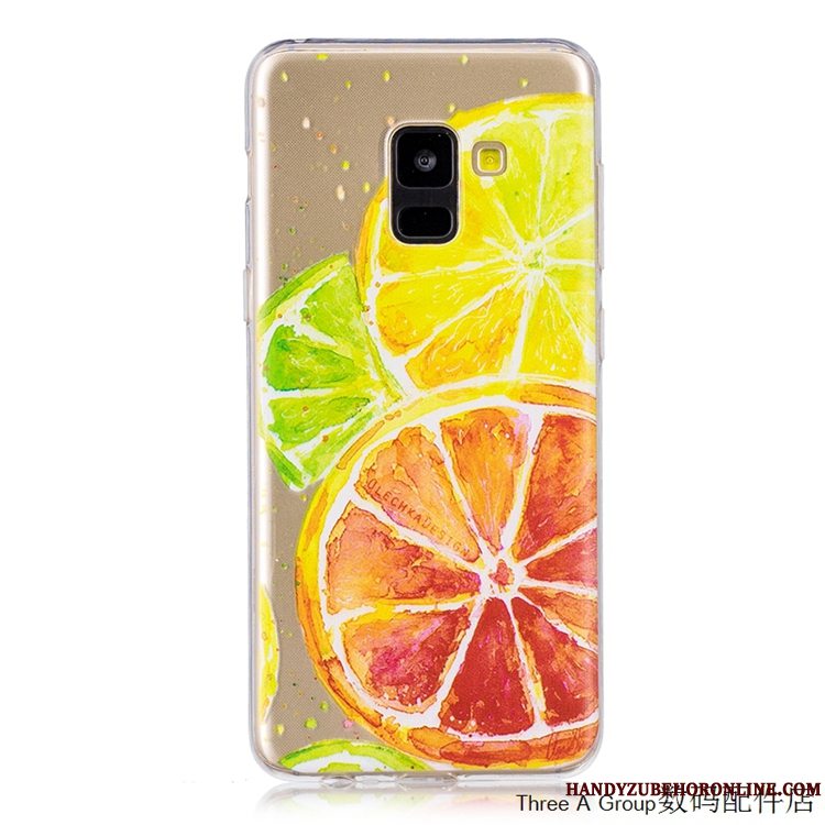 Etui Samsung Galaxy A8 2018 Tasker Gennemsigtig Blå, Cover Samsung Galaxy A8 2018 Silikone Telefonanti-fald