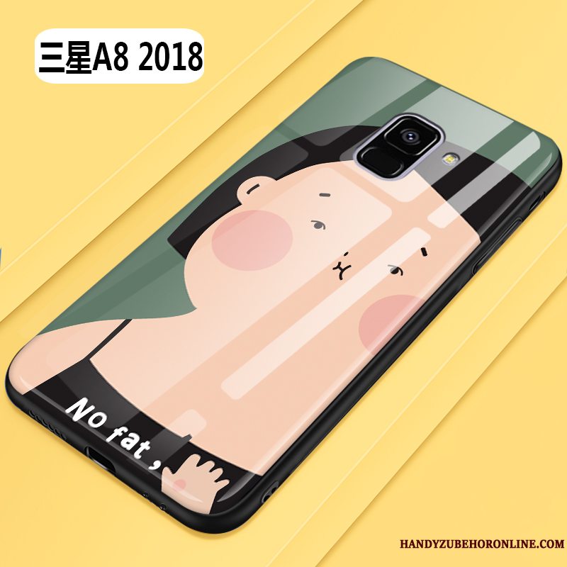 Etui Samsung Galaxy A8 2018 Tasker Glas Rød, Cover Samsung Galaxy A8 2018 Beskyttelse Smuk Frisk