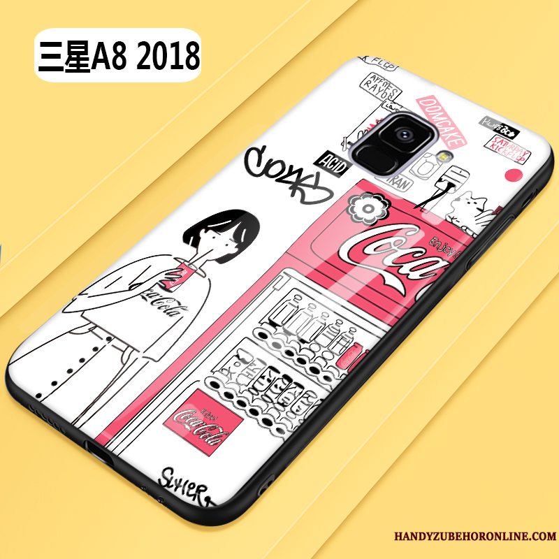 Etui Samsung Galaxy A8 2018 Tasker Glas Rød, Cover Samsung Galaxy A8 2018 Beskyttelse Smuk Frisk