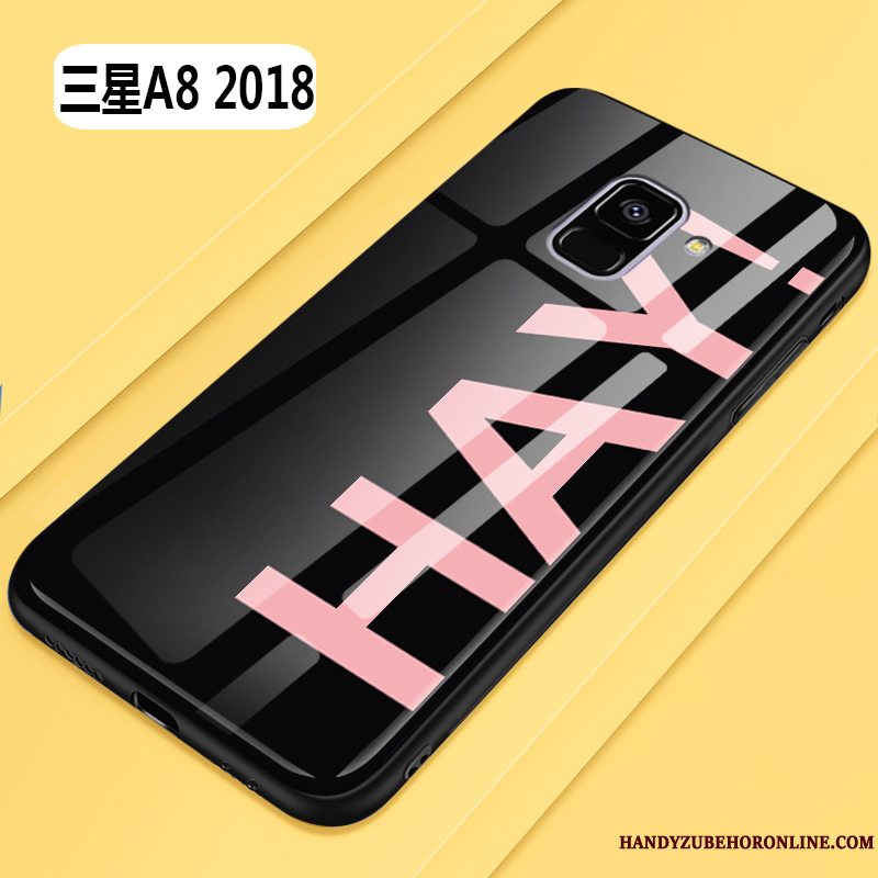 Etui Samsung Galaxy A8 2018 Tasker Glas Rød, Cover Samsung Galaxy A8 2018 Beskyttelse Smuk Frisk